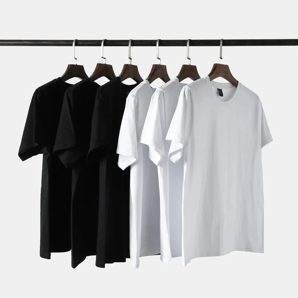 Summer Men Women T-Shirt Cotton Solid Tshirts Oversized Short Sleeve T Shirt Fashion Soft White Black Tee 2024 Clothing Tops